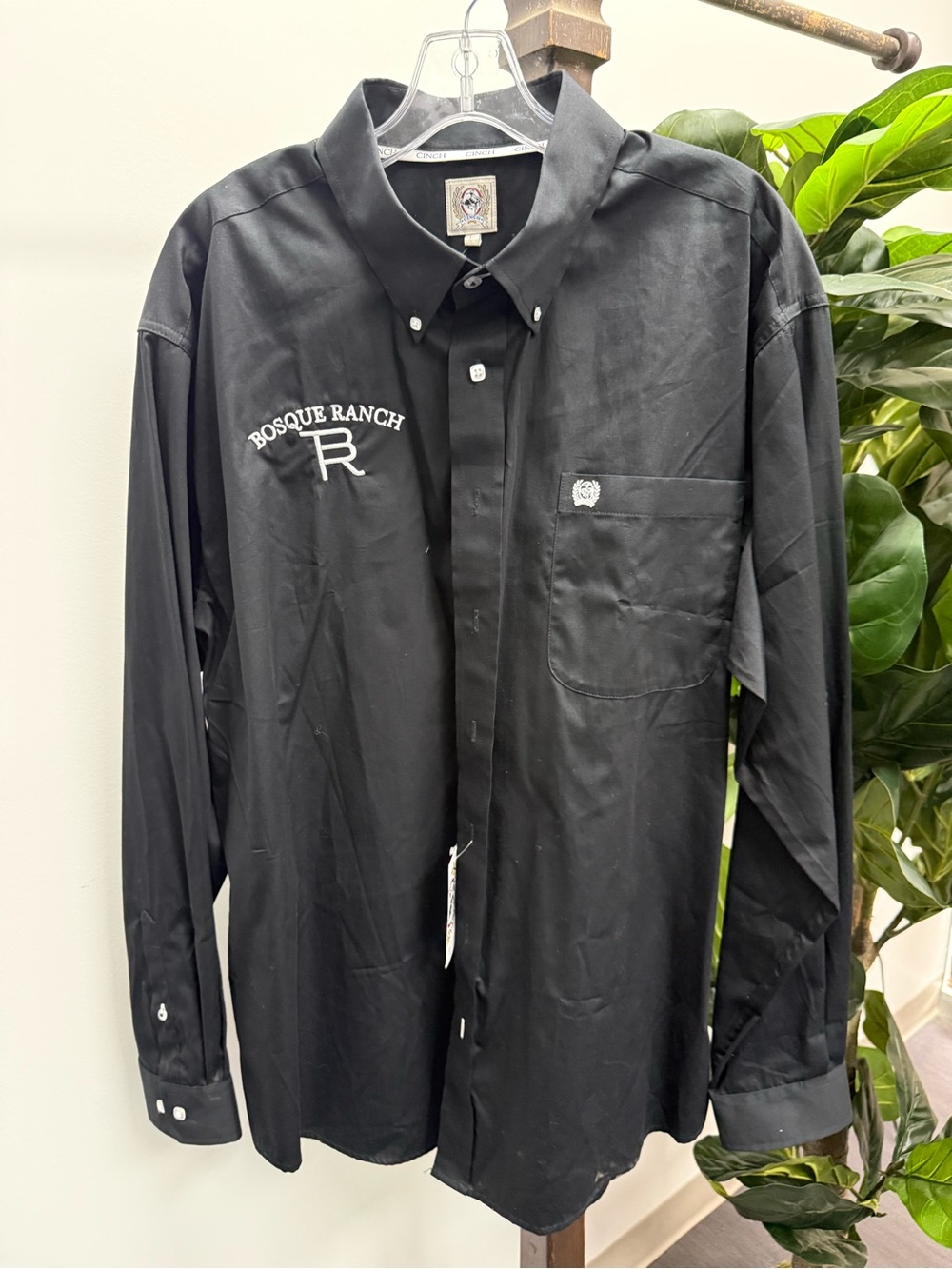 Cinch Black Western Shirt with Embroidered Crest Patch